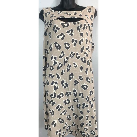 Emerald Women's Leopard Print Sleeveless Dress - 1X - Picture 1 of 4